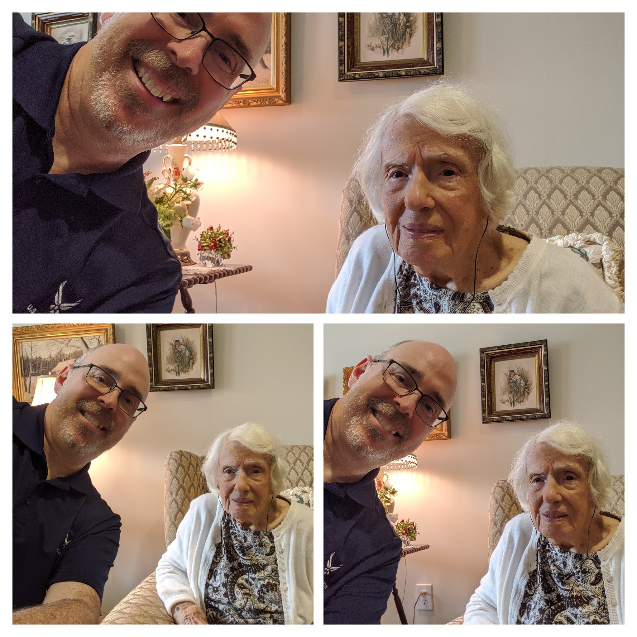 My beautiful 106-year YOUNG great aunt and her first selfie!
